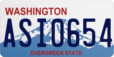 WA license plate ASI0654