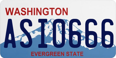 WA license plate ASI0666