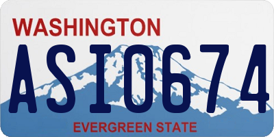 WA license plate ASI0674
