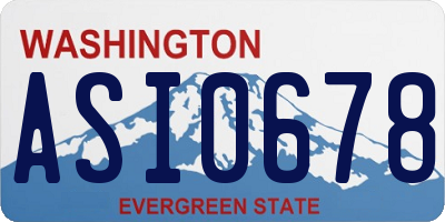WA license plate ASI0678