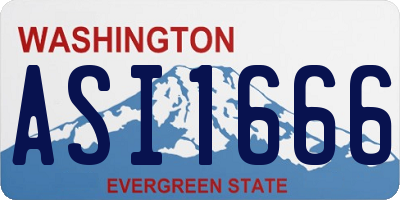 WA license plate ASI1666