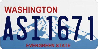 WA license plate ASI1671