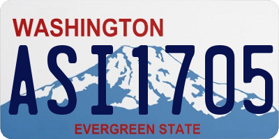 WA license plate ASI1705