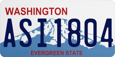WA license plate ASI1804