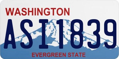 WA license plate ASI1839