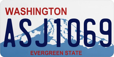 WA license plate ASJ1069