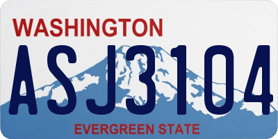 WA license plate ASJ3104