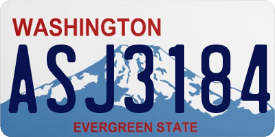 WA license plate ASJ3184