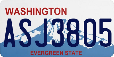WA license plate ASJ3805