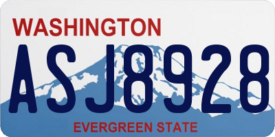 WA license plate ASJ8928