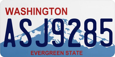 WA license plate ASJ9285