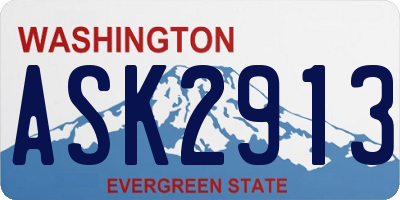 WA license plate ASK2913
