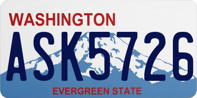 WA license plate ASK5726