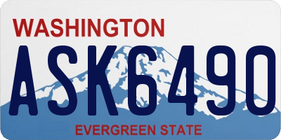 WA license plate ASK6490