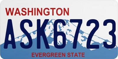 WA license plate ASK6723