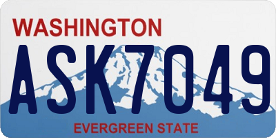 WA license plate ASK7049