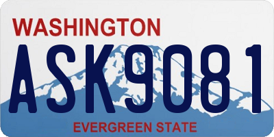 WA license plate ASK9081