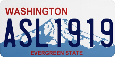 WA license plate ASL1919