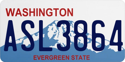WA license plate ASL3864