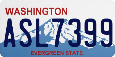 WA license plate ASL7399