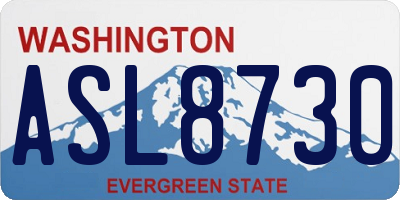 WA license plate ASL8730