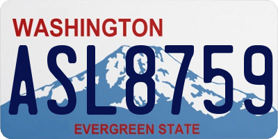 WA license plate ASL8759