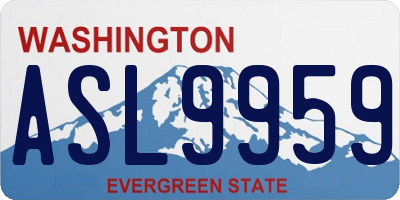 WA license plate ASL9959