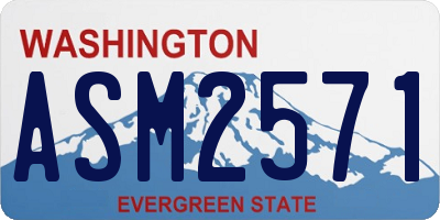 WA license plate ASM2571