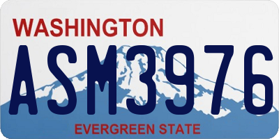 WA license plate ASM3976