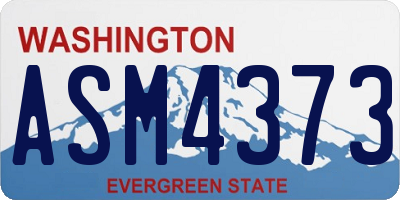WA license plate ASM4373