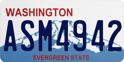 WA license plate ASM4942