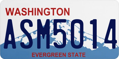 WA license plate ASM5014