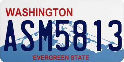 WA license plate ASM5813