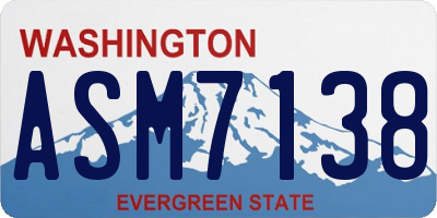 WA license plate ASM7138