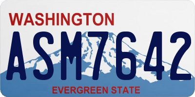 WA license plate ASM7642
