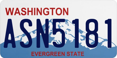 WA license plate ASN5181