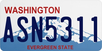 WA license plate ASN5311