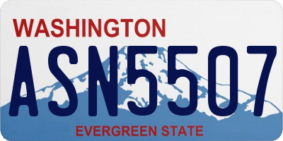 WA license plate ASN5507