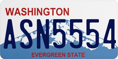 WA license plate ASN5554