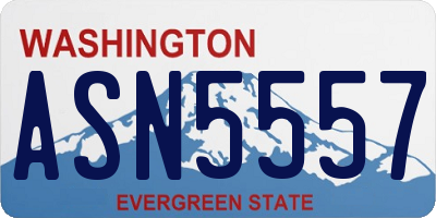 WA license plate ASN5557