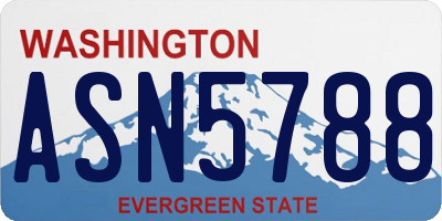 WA license plate ASN5788