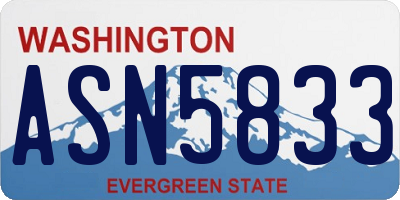 WA license plate ASN5833