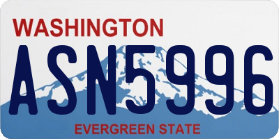 WA license plate ASN5996