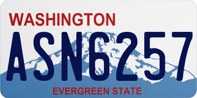 WA license plate ASN6257