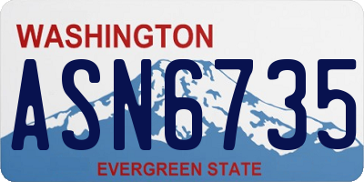 WA license plate ASN6735