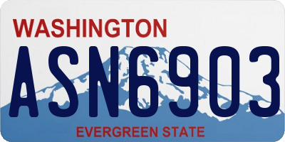 WA license plate ASN6903