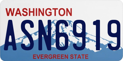 WA license plate ASN6919