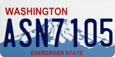 WA license plate ASN7105