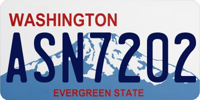 WA license plate ASN7202