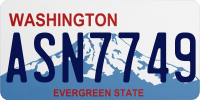 WA license plate ASN7749